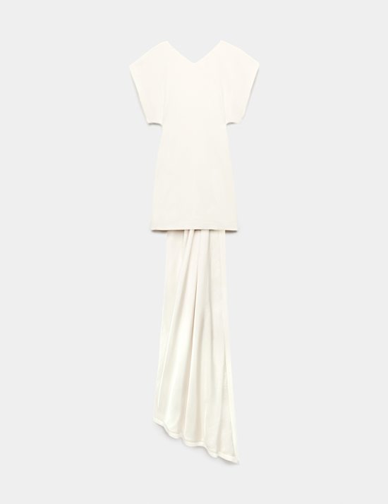 Satin Trail Back Mini Dress