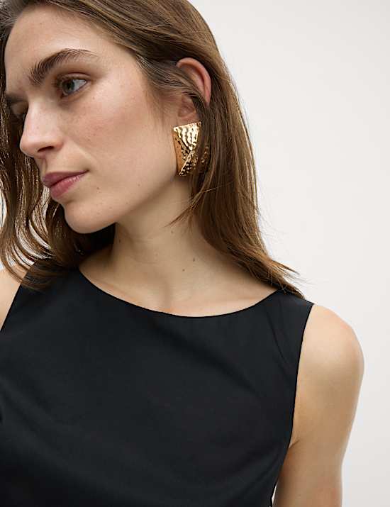 Pure Cotton Bubble Hem Midaxi Dress