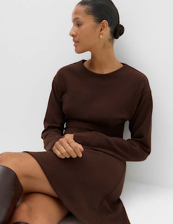 Cotton Rich Cosy Mini Skater Dress
