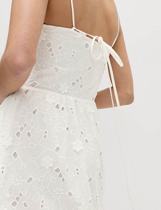 Pure Cotton Broderie Midaxi Cami Dress