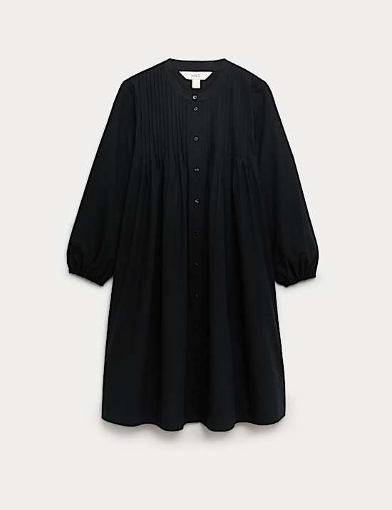 Pure Cotton Pintuck Mini Relaxed Dress