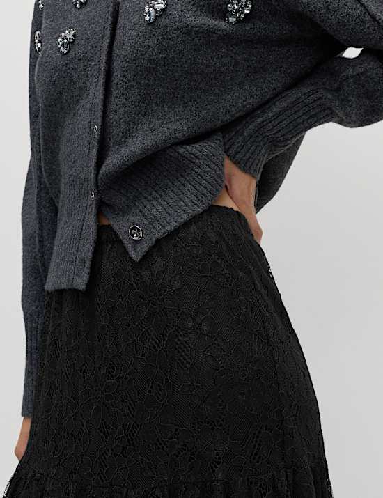 Lace Maxi Tiered Skirt