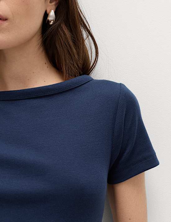 Cotton Rich Ribbed Midi Column Dress