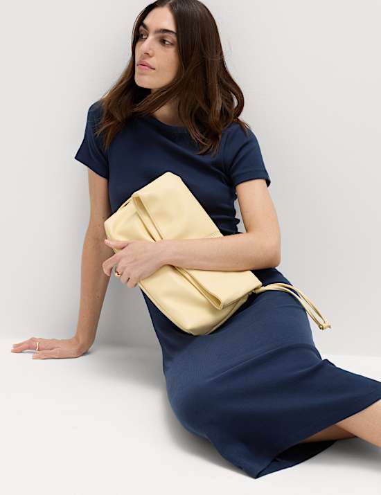 Cotton Rich Ribbed Midi Column Dress