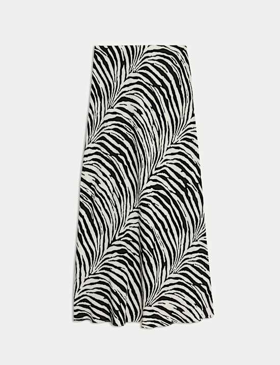 Jupe midi coupe longue &agrave; imprim&eacute; animal