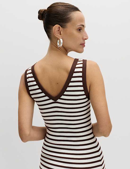 Cotton Rich V-Neck Midi Column Dress