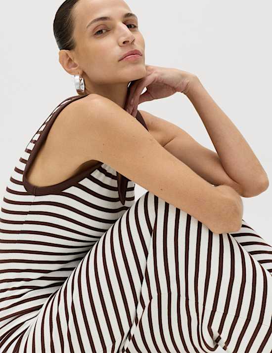 Cotton Rich V-Neck Midi Column Dress