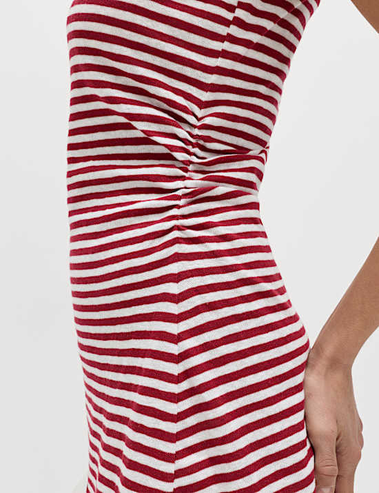 Cotton Rich Striped Mini Column Dress