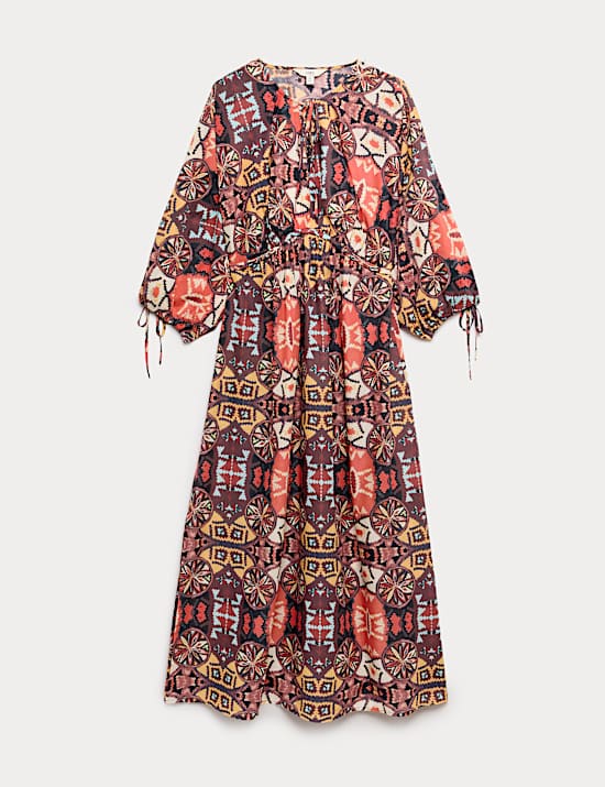 Pure Cotton Printed Midaxi Kaftan Dress