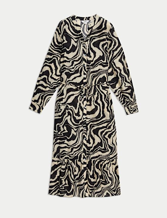 Lyocell Rich Printed Midi Relaxed Dress