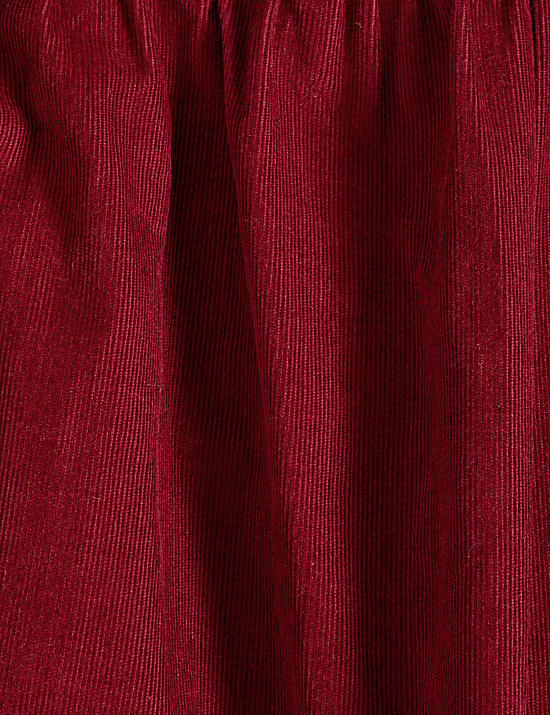 Cord Round Neck Midi Relaxed Dress