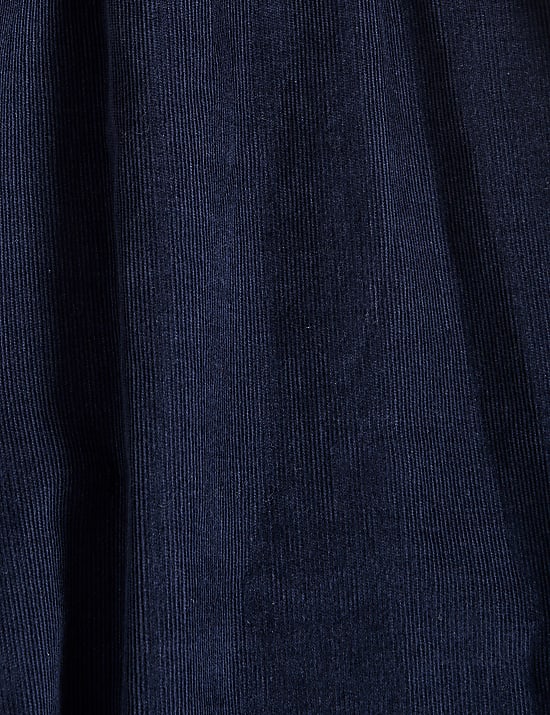 Cord Round Neck Midi Relaxed Dress