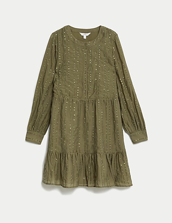 Lyocell Rich Sequin Mini Waisted Dress