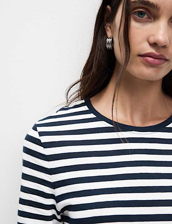 Pure Cotton Striped Mini T-Shirt Dress