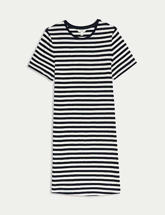 Pure Cotton Striped Mini T-Shirt Dress