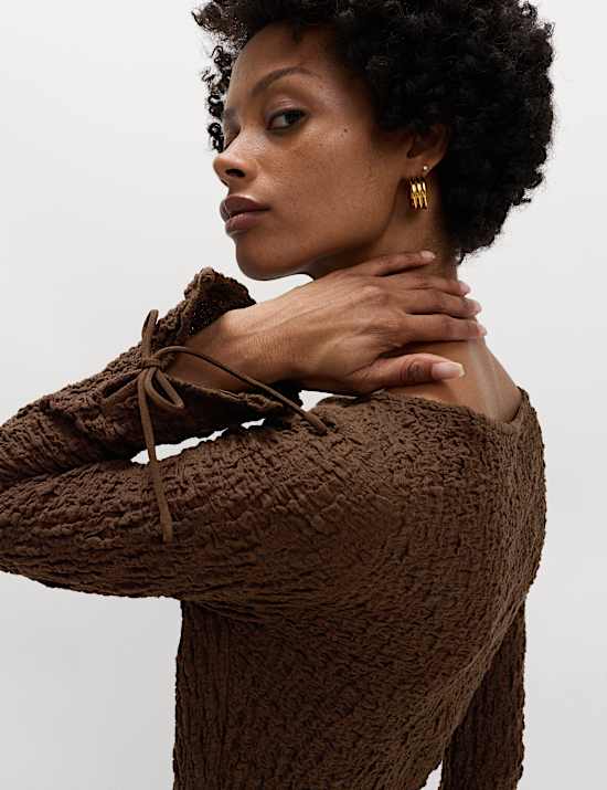 Cotton Rich Textured Midi Column Dress