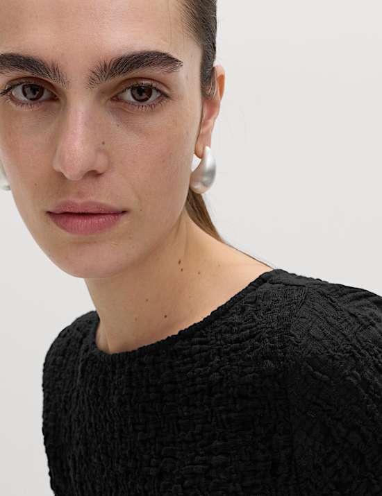 Cotton Rich Textured Midi Column Dress