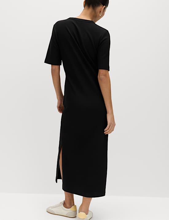 Jersey Ribbed Midi T-Shirt Dress