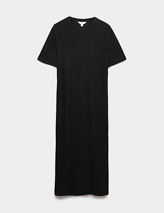 Jersey Ribbed Midi T-Shirt Dress