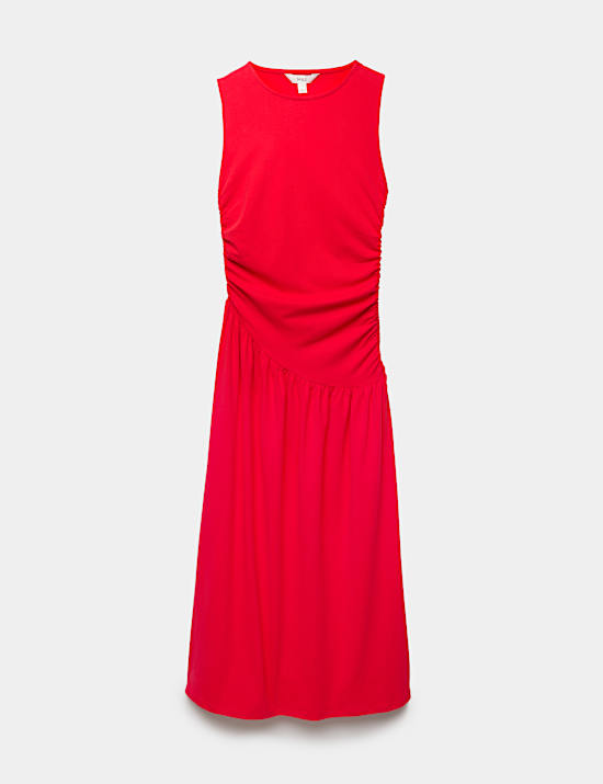 Jersey Ruched Midaxi Drop Waist Dress