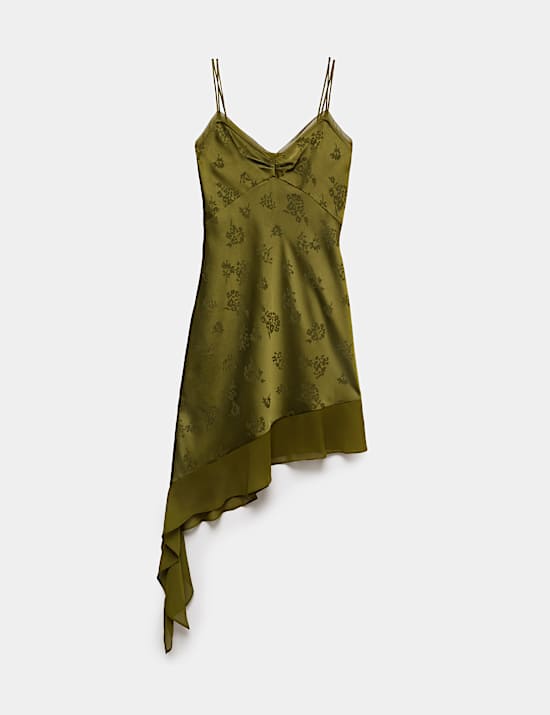 Satin Jacquard Mini Slip Dress