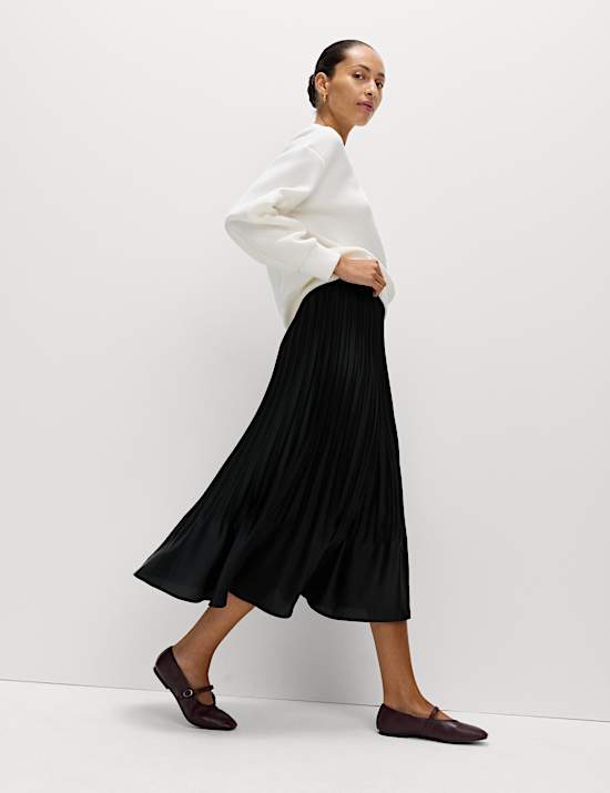 Pleated Midaxi Skirt