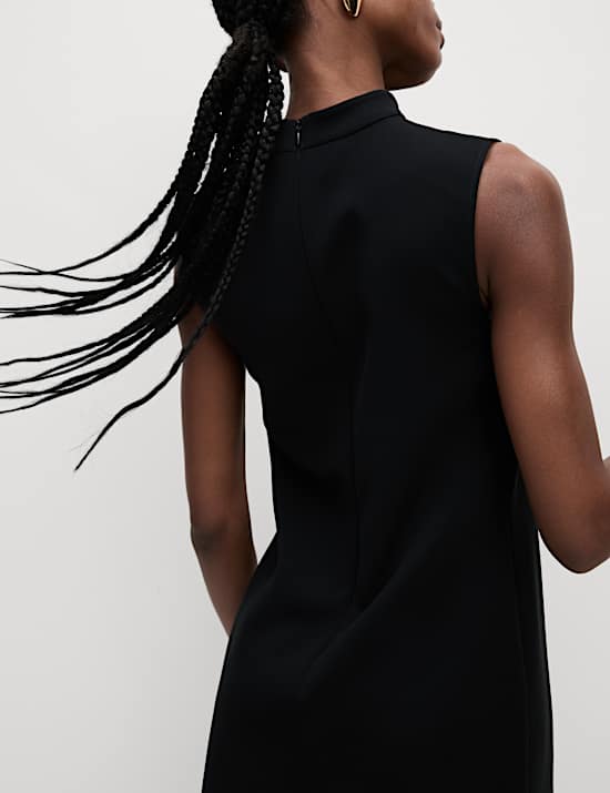 High Neck Mini Shift Dress