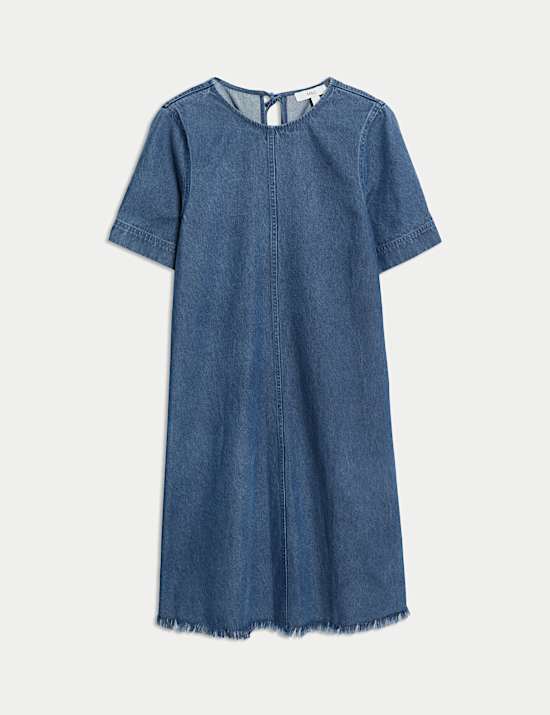 Robe ample mini en denim 100 % coton
