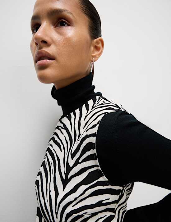 Animal Print Round Neck Mini Shift Dress