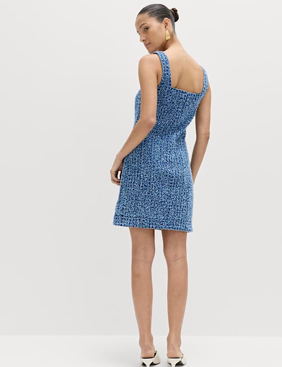 Robe tube courte en jean tuft&eacute; 100 % coton