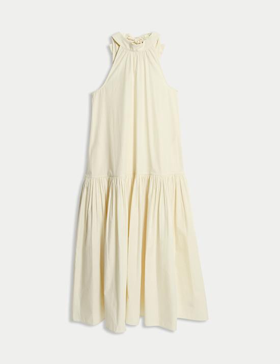 Pure Cotton Midaxi Tiered Dress