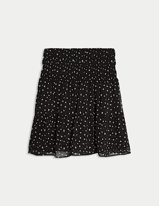 Mini-Skaterrock aus Chiffon mit Tierprint