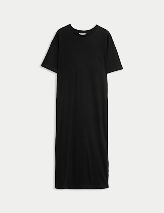 Pure Cotton Midi Relaxed T-Shirt Dress