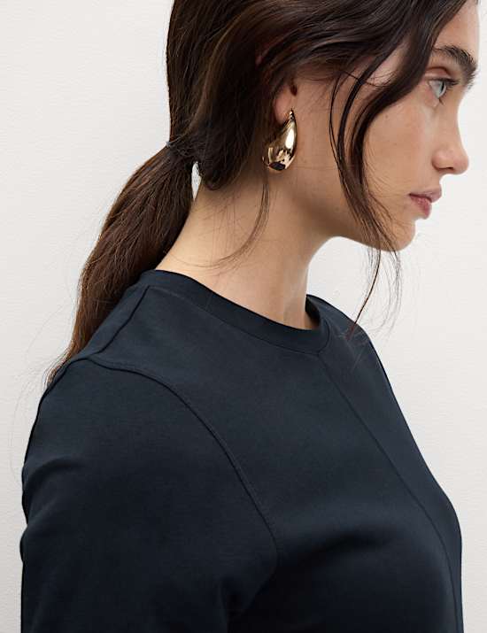 Robe mini taille basse ajust&eacute;e 100 % coton