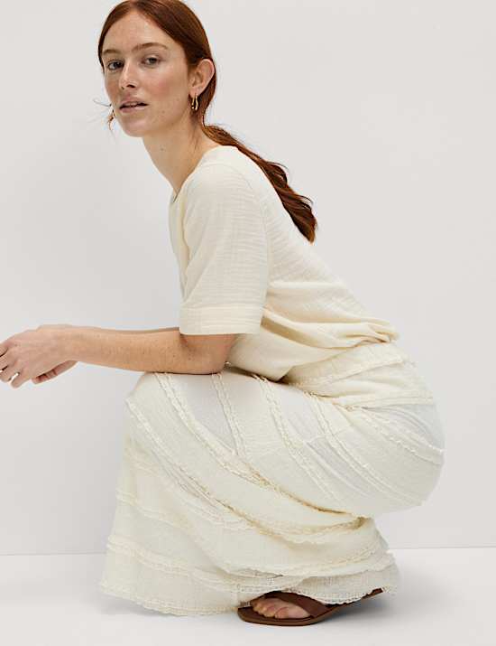 Jersey Midaxi A-Line Skirt