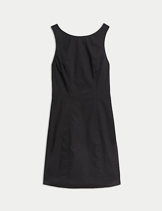 Pure Cotton Round Neck Mini Shift Dress
