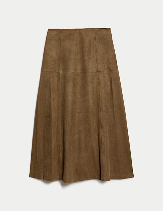 Suedette Midaxi A-Line Skirt