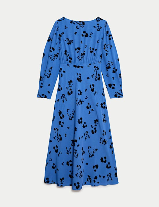 Floral Midaxi Waisted Tea Dress