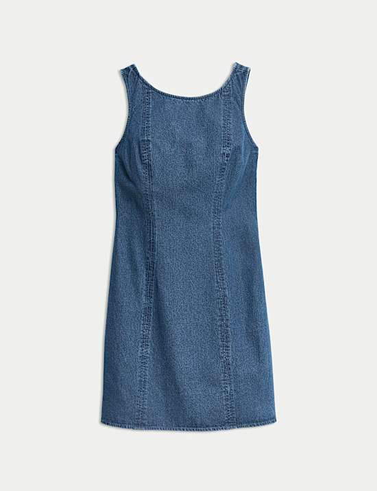 Pure Cotton Denim Mini Shift Dress