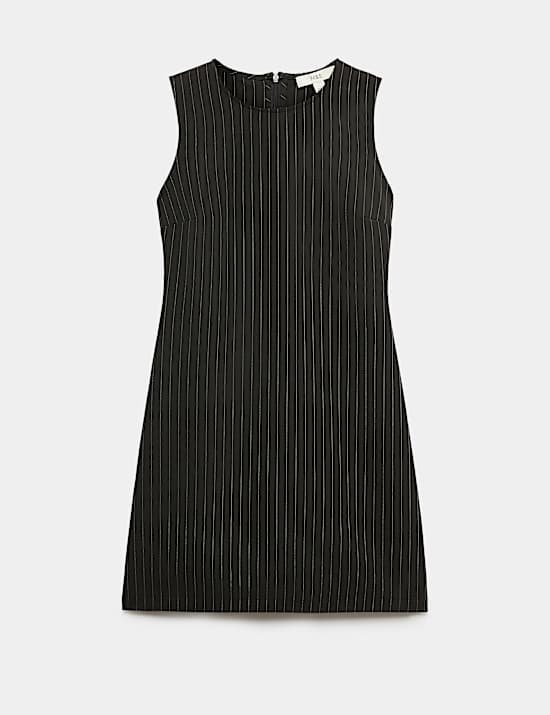 Pinstripe Mini Shift Dress