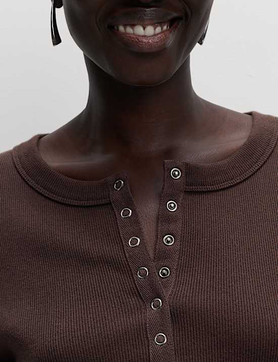 Cotton Rich Jersey Ribbed Midi Column Dress