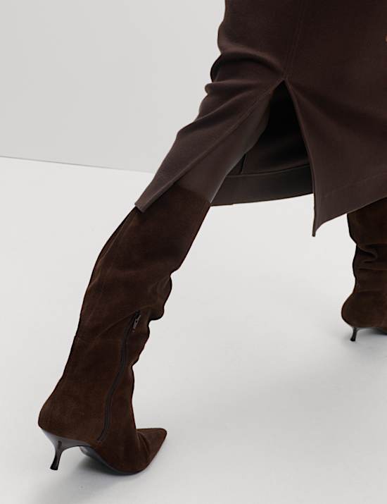 Cotton Rich Jersey Ribbed Midi Column Dress