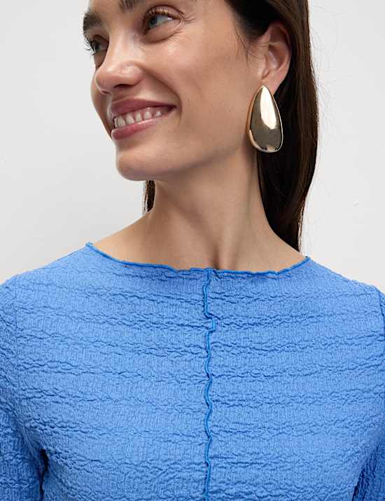 Jersey Textured Midi Skater Dress