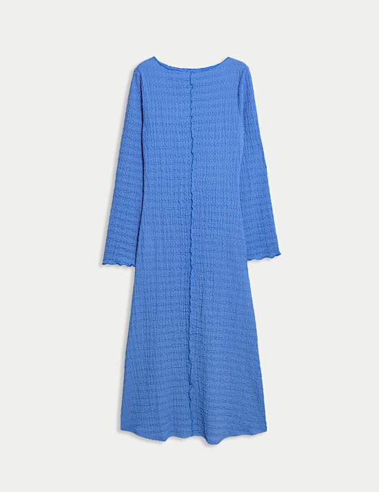 Jersey Textured Midi Skater Dress