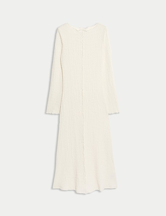 Ζέρσεϊ εβαζέ μίντι φόρεμα skater με ανάγλυφη υφή