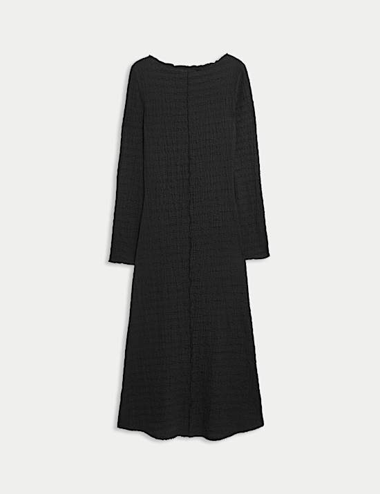 Jersey Textured Midi Skater Dress