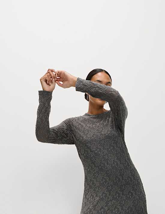 Jersey Jacquard Midi Column Dress