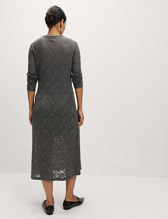 Jersey Jacquard Midi Column Dress