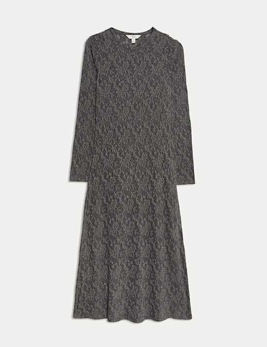 Jersey Jacquard Midi Column Dress