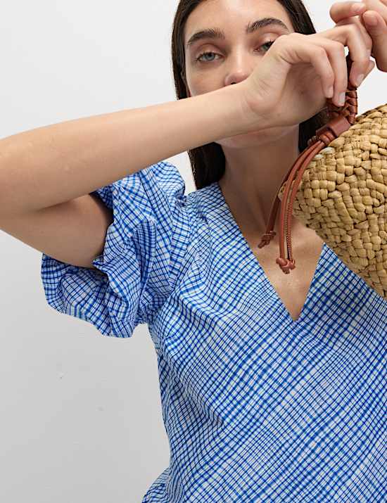 Pure Cotton Midi Relaxed Tiered Dress